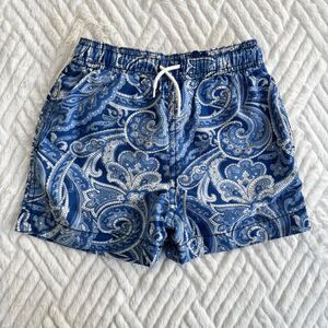 Polo Ralph Lauren Toddler Swim Trunks 2T Blue Paisley Mesh Lined